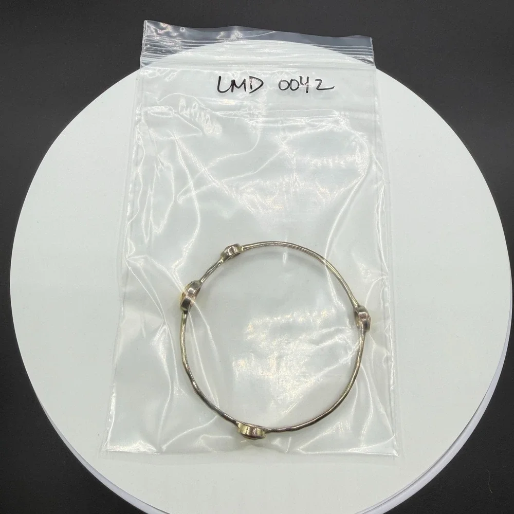 Yellow Crystal Silver Tone Bangle Bracelet Bezel Set Boho Statement Jewelry